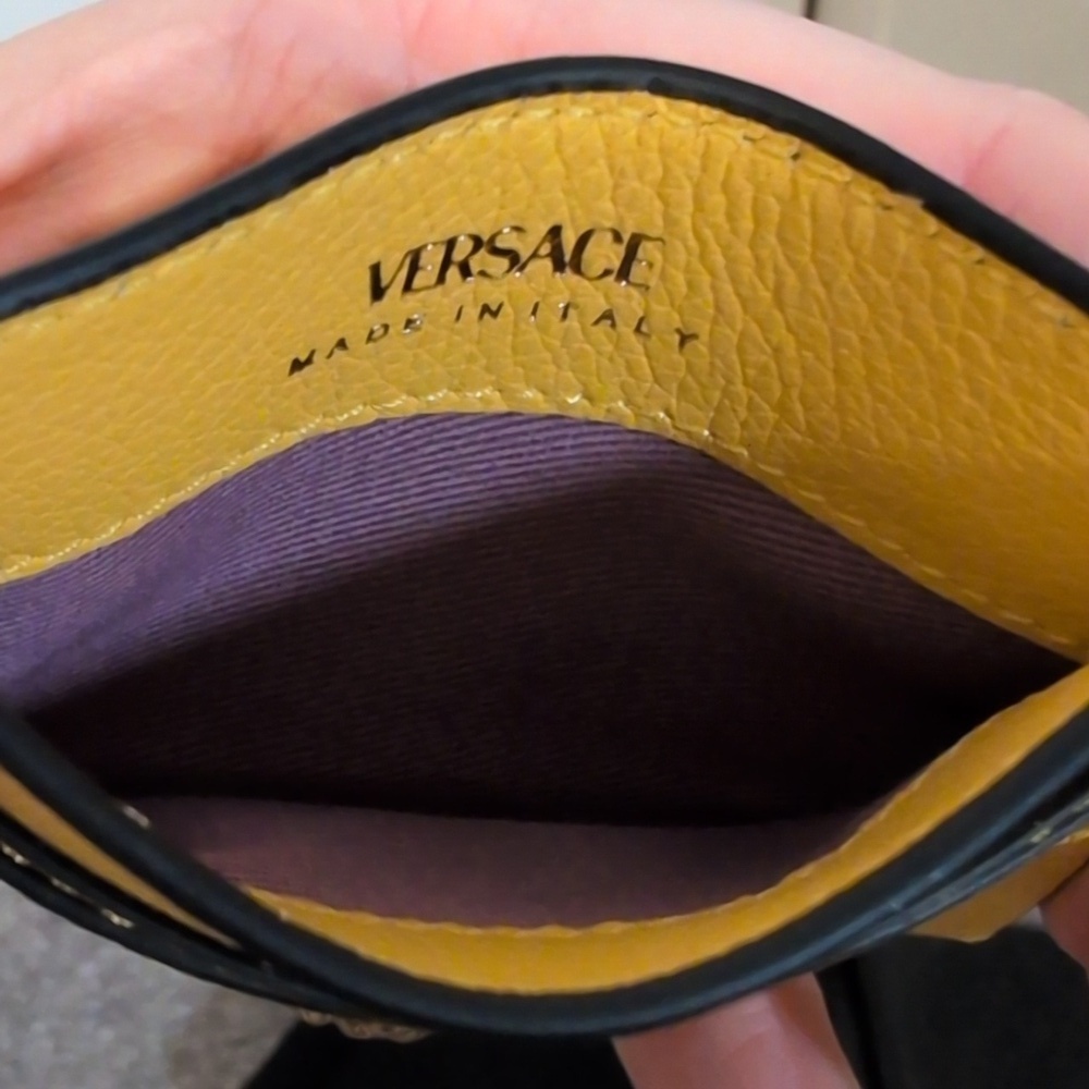 Versace Bright Yellow Card Holder NIB - Picture 6 of 8